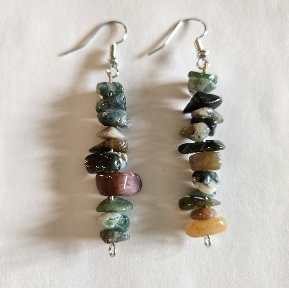 Hand Crafted Multicolored Stone Earrings